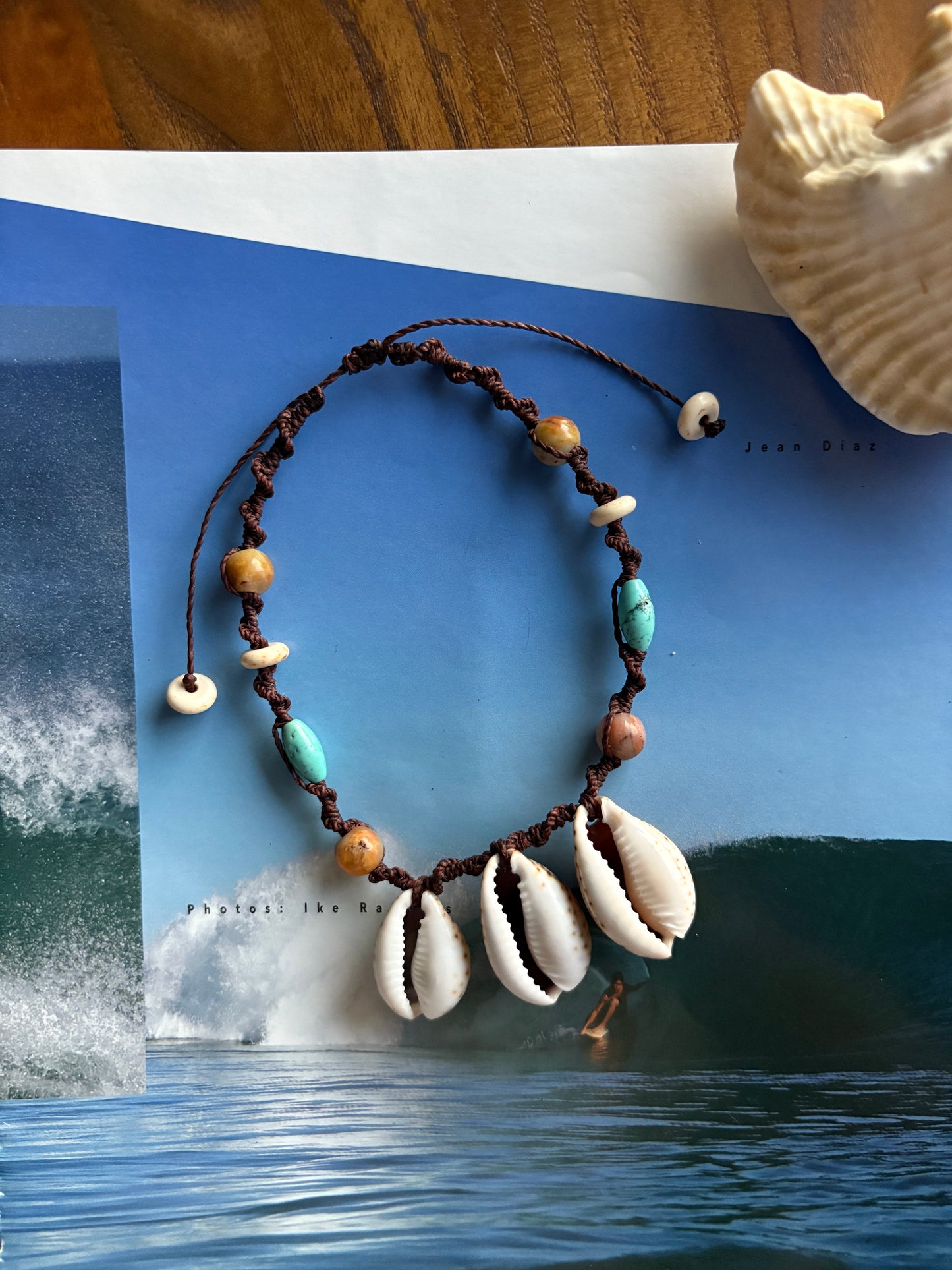 boho cowrie anklet